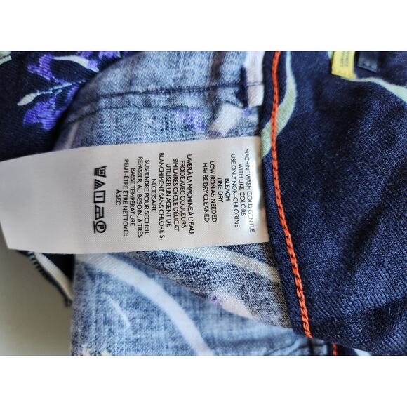 NWT Maeve The Colette Cropped Wide-Leg Linen Pants Sz 27 Dark Blue Floral #7E404 - Picture 11 of 12